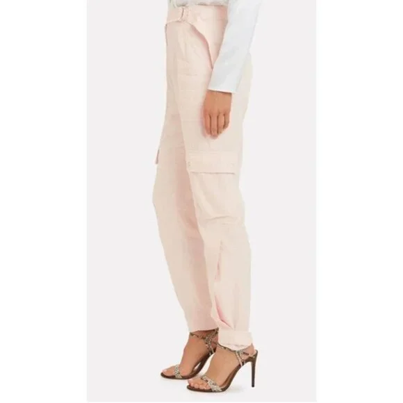 Jonathan Simkhai Light Pink Crepe Cargo Pants - Picture 2 of 12